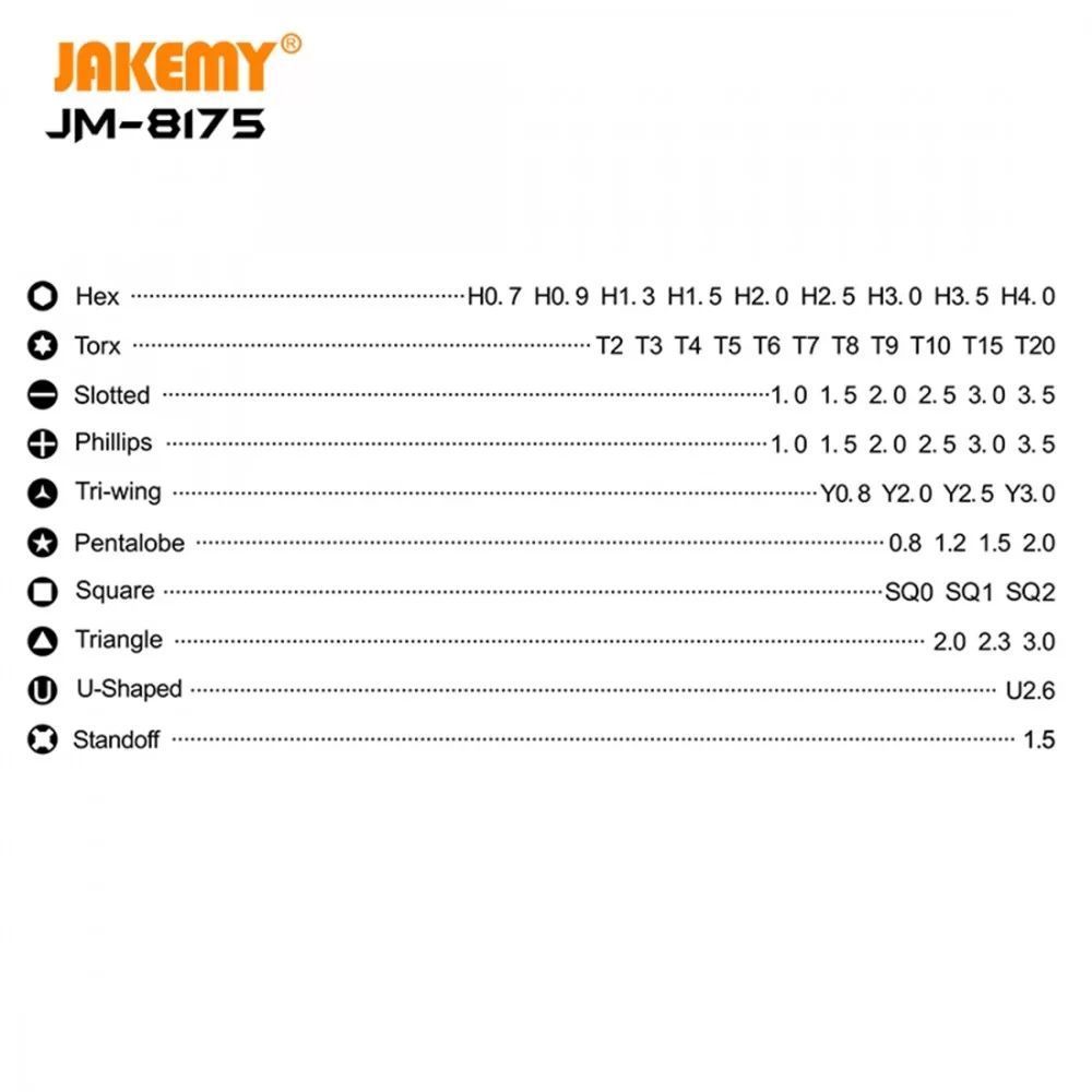 Jakemy JM-8175 Protech 50+1 Parça Mıknatıslı Tornavida Set