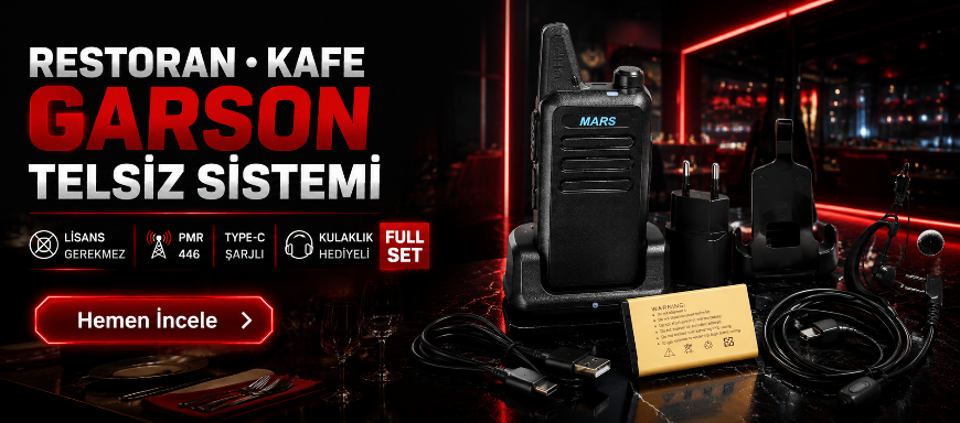 Restoran Kafe Garson Telsiz Full Set Kulaklık Dahil