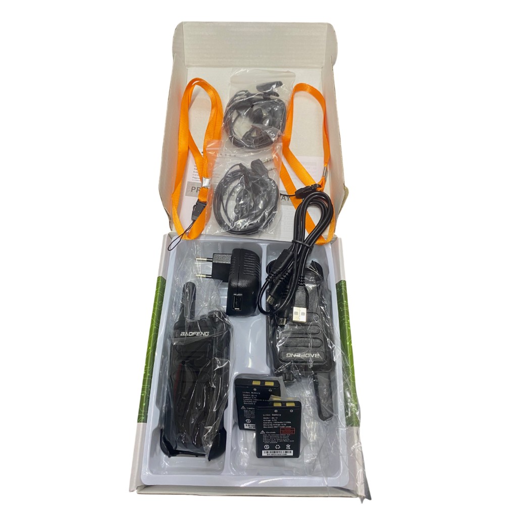 10lu Baofeng R5 Mikro Usb Şarjlı Pmr El Telsiz Kulaklık Hediyeli Set