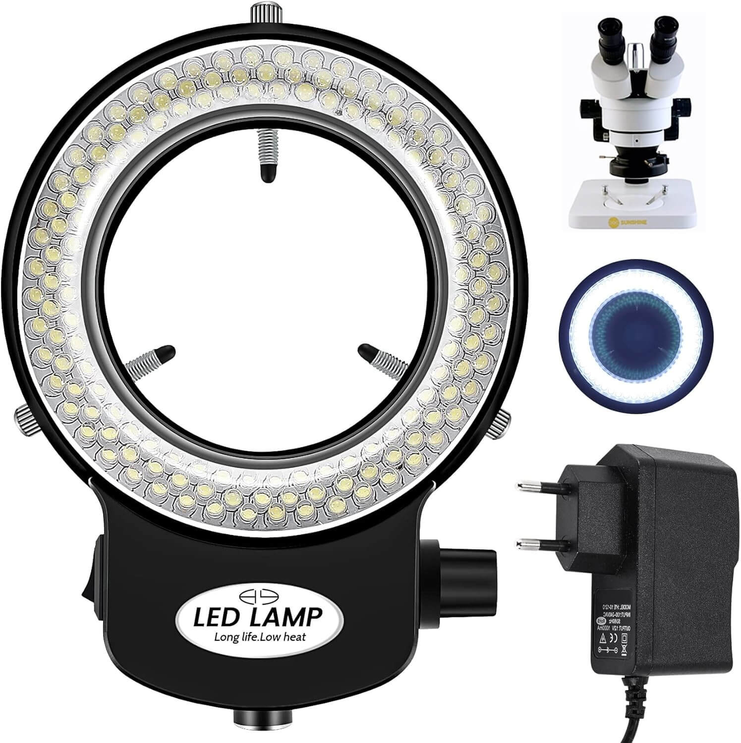144 LED Dimlenebilir Mikroskop Işık Kaynağı Siyah | Profesyonel Teknik Servis Mikroskop Aydınlatma