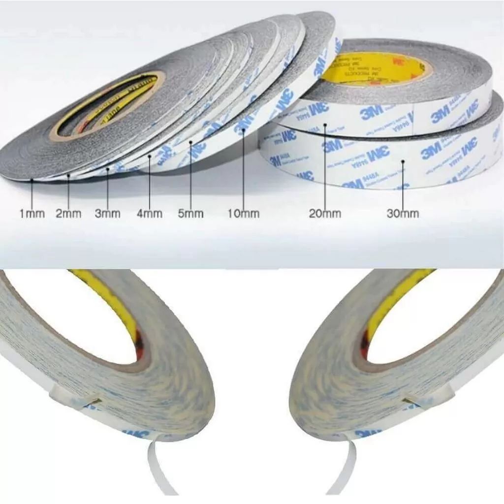 20mm/50mt SİYAH Çift Taraflı Bant, Telefon Tablet Ekran Cam Kasa Kapak Pil Tamir Bantı