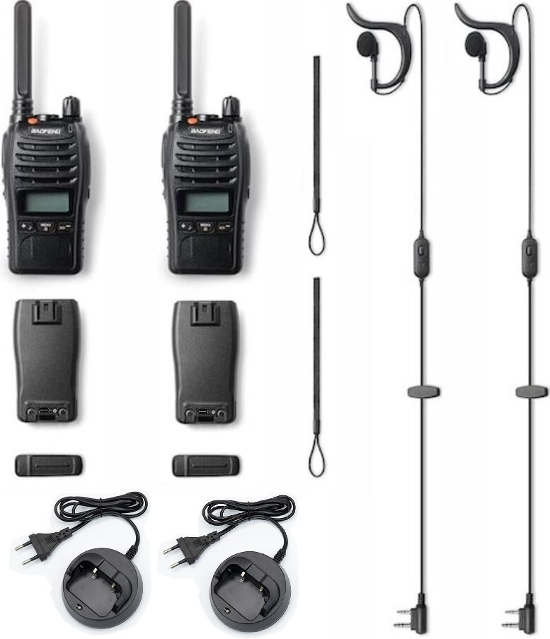 2li Baofeng E88 Ekranlı Pmr 446 El Telsizi Yeni Tasarım Type-c Şarjlı Kulaklık Hediyeli Set