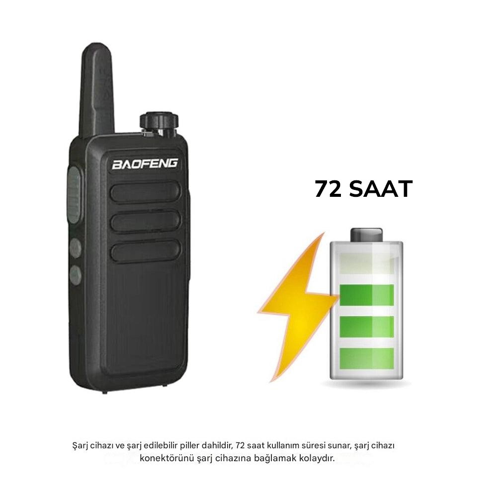 2li Baofeng R5 Pmr 446 El Telsiz Mikro Usb Şarjlı Kulaklık Hediyeli Set