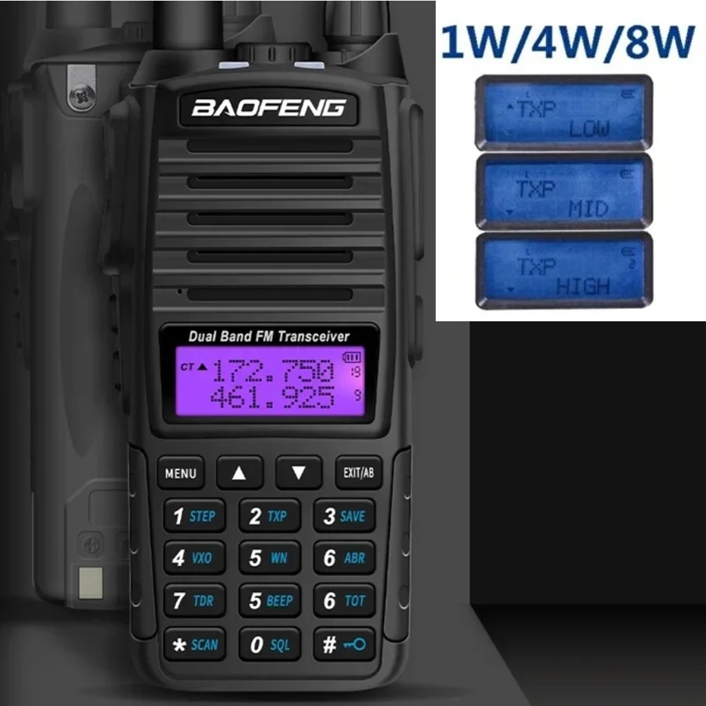 2'li Baofeng UV-82 8W Profesyonel El Telsizi | 2800mAh Type-C Şarjlı Kulaklık Hediyeli Full Set