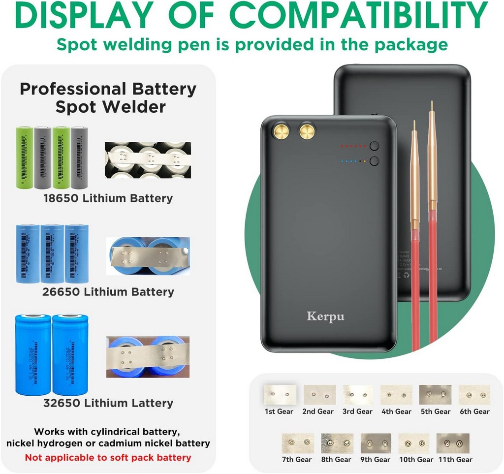 3GOA Kerpu Güç Ayarlı UsbC Şarjlı Pil Punta Kaynak Makinesi 5000mAh