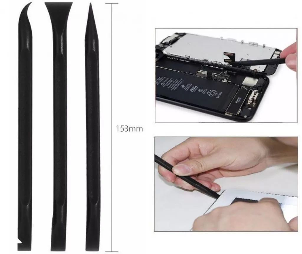 3'lü Çift Taraflı Plastik Kapak Açma Aparatı 153mm Telefon Tablet Laptop Tamir Levyesi