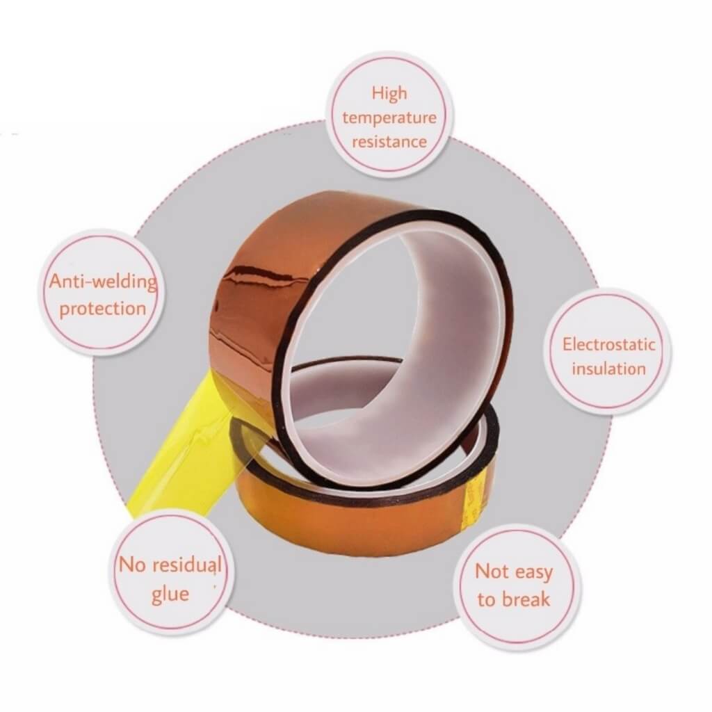 40mm Kapton Bant. Isıya Dayanıklı Termal Bant, Isı Yalıtım Bandı. PCB Devre, Pil Tamir Onarım Bandı