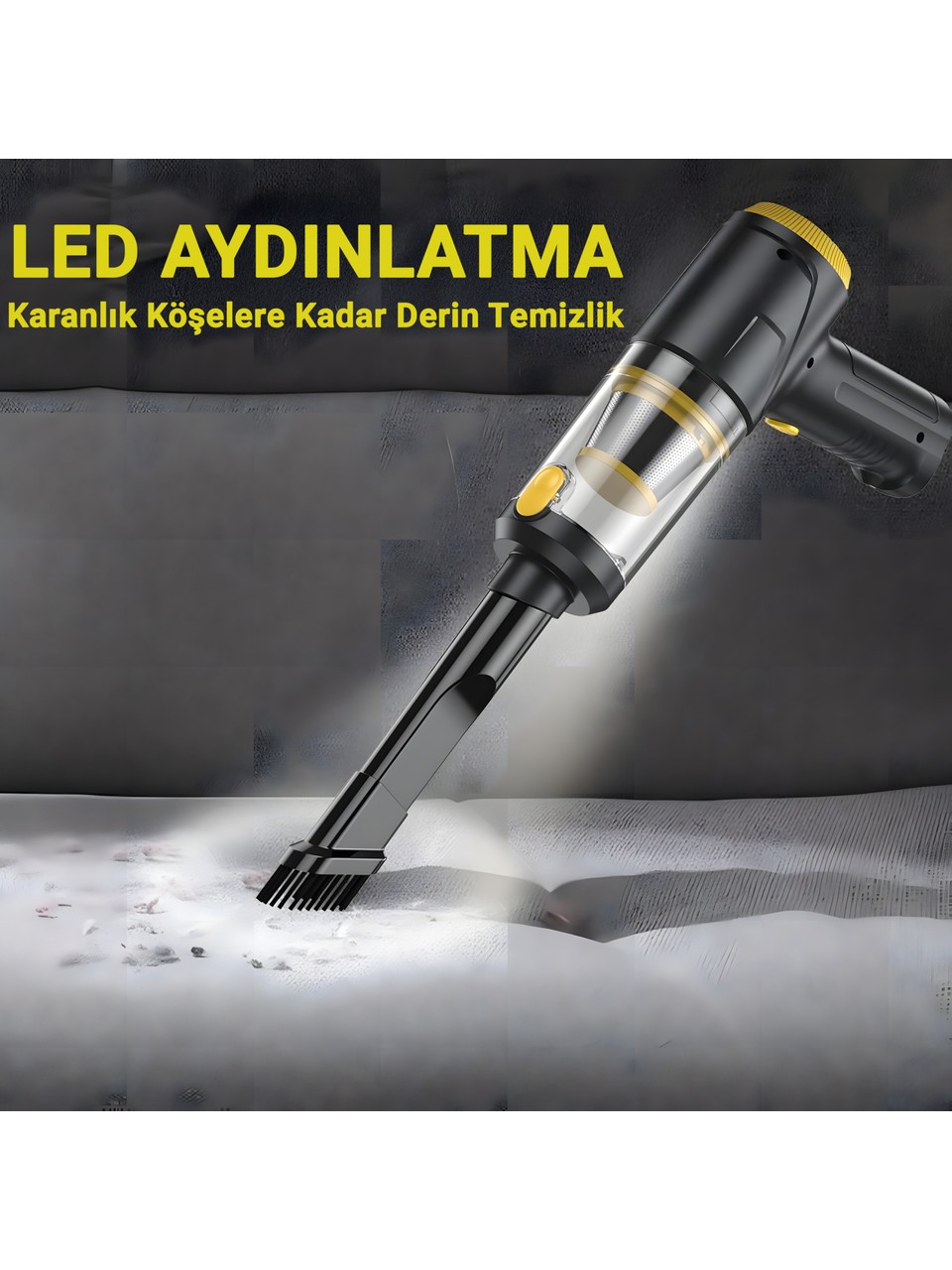 4in1 Çok Fonksiyonlu Type-c Şarjlı El Süpürgesi. LED Işıklı, Hepa Filtreli, 12000PA LT-145