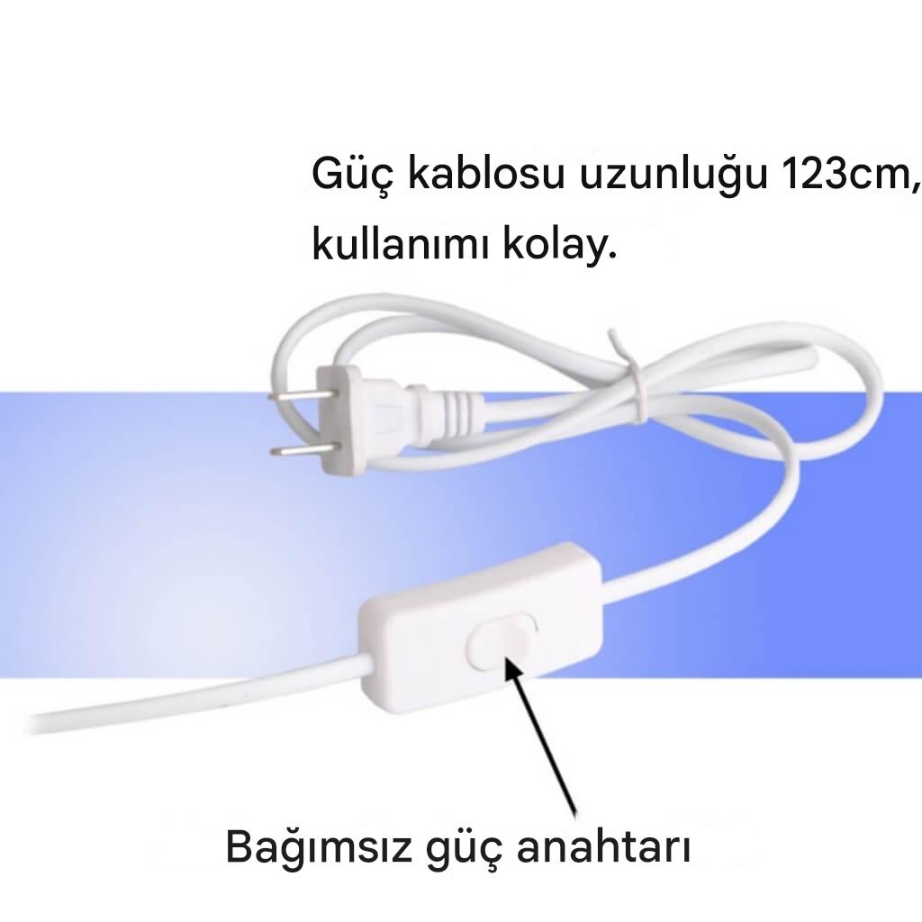 52 Ledli Parlak Beyaz Işık Metal Spiral Akrobat Masa Lambası