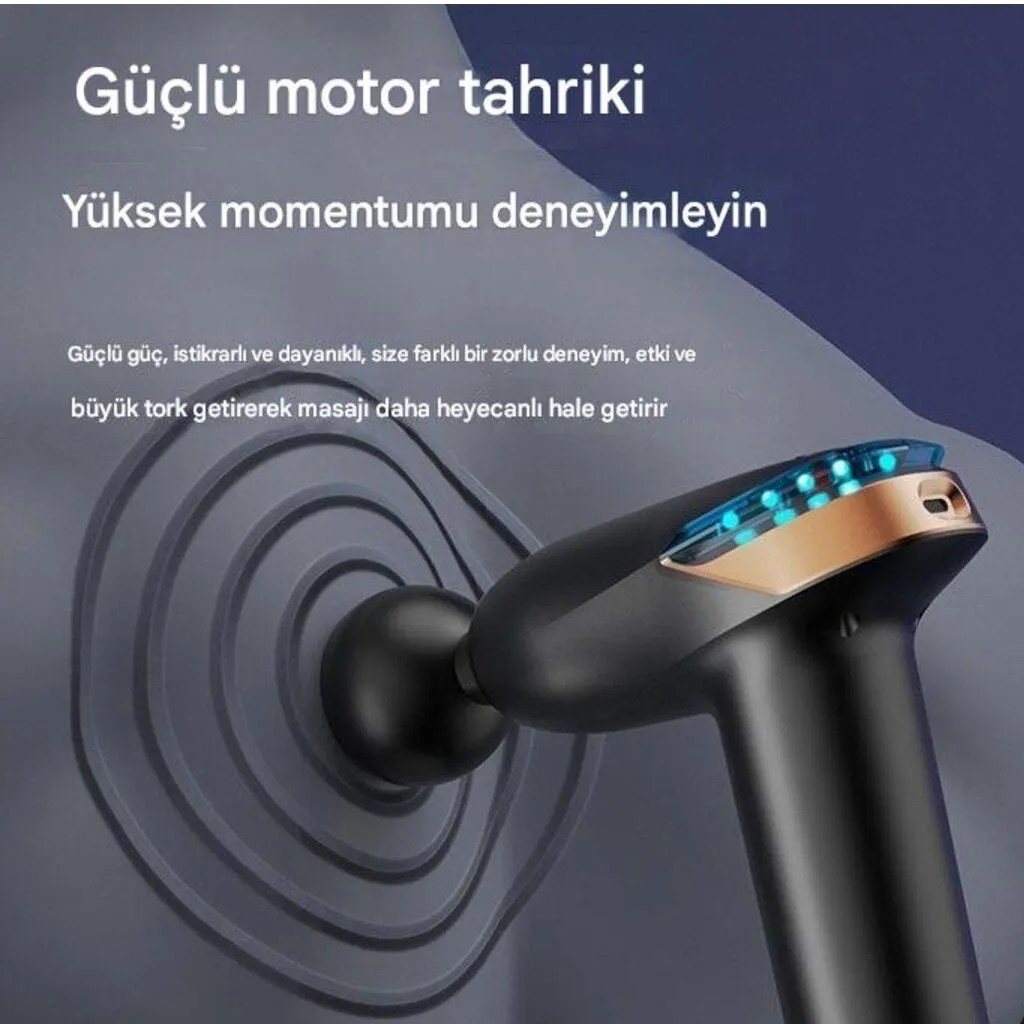 6 Kademeli ve 6 Başlıklı Şarjlı Sporcu Masaj Tabancası Kh-866