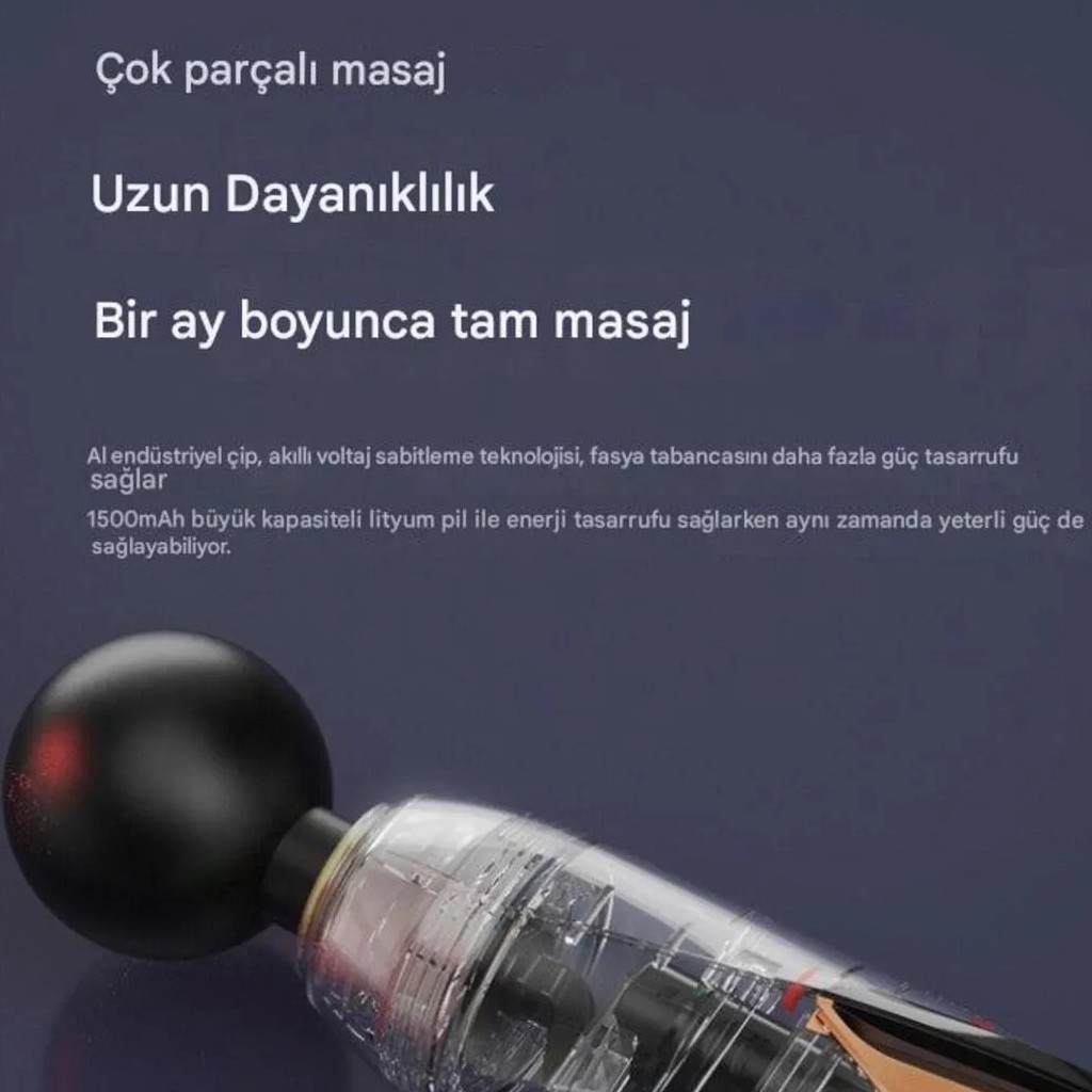 6 Kademeli ve 6 Başlıklı Şarjlı Sporcu Masaj Tabancası Kh-866