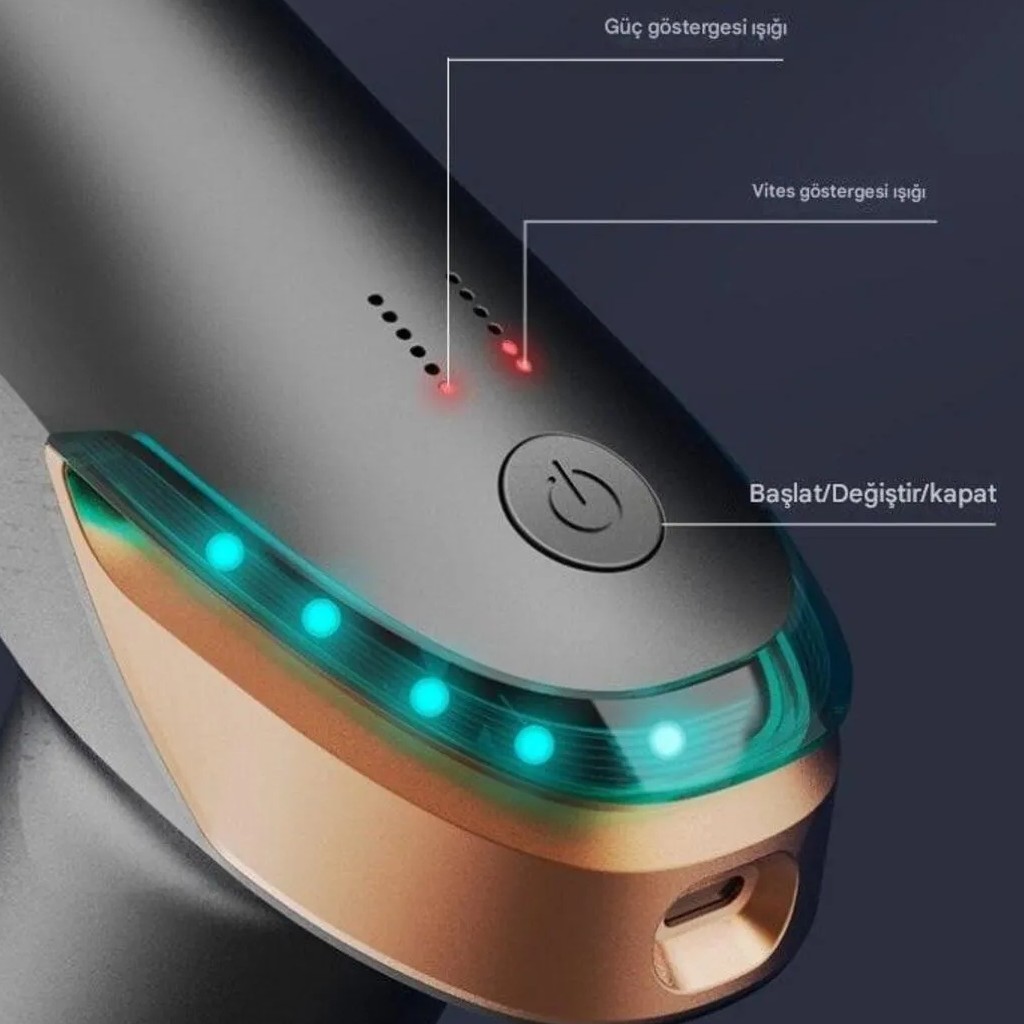 6 Kademeli ve 6 Başlıklı Şarjlı Sporcu Masaj Tabancası Kh-866