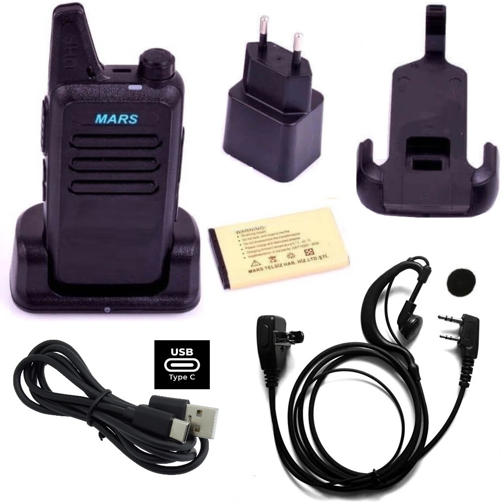 6 Telsiz+6 Kulaklık Pmr 446 Türkçe Konuşan El Telsizi M446T