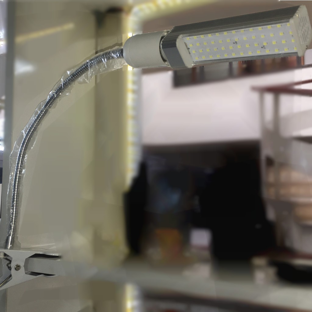 60 LED Akrobat Masa Lambası Parlak Beyaz Işık | Metal Spiral Gövde Profesyonel Teknik Servis Lambası