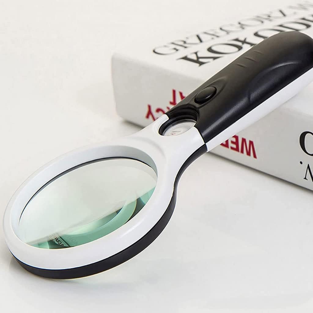 6902AB Taşınabilir 3 Led Işıklı 2 Lensli El Tipi Büyüteç 45x22mm 3x75mm