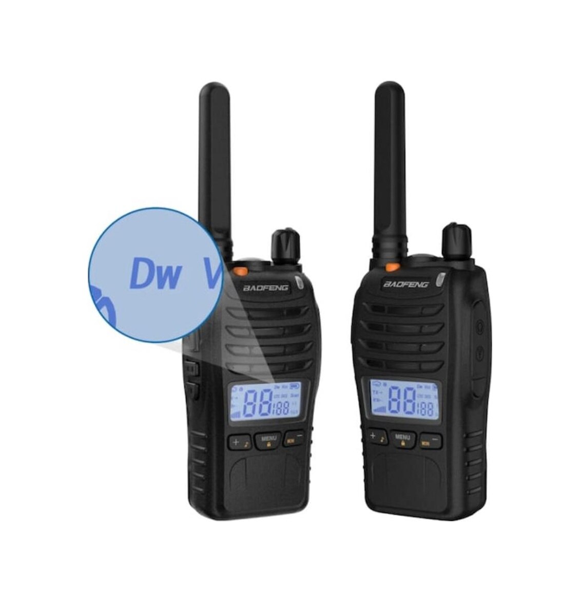 6lı Baofeng E88 Ekranlı Pmr 446 El Telsizi Yeni Tasarım Type-c Şarjlı Kulaklık Dahil Set