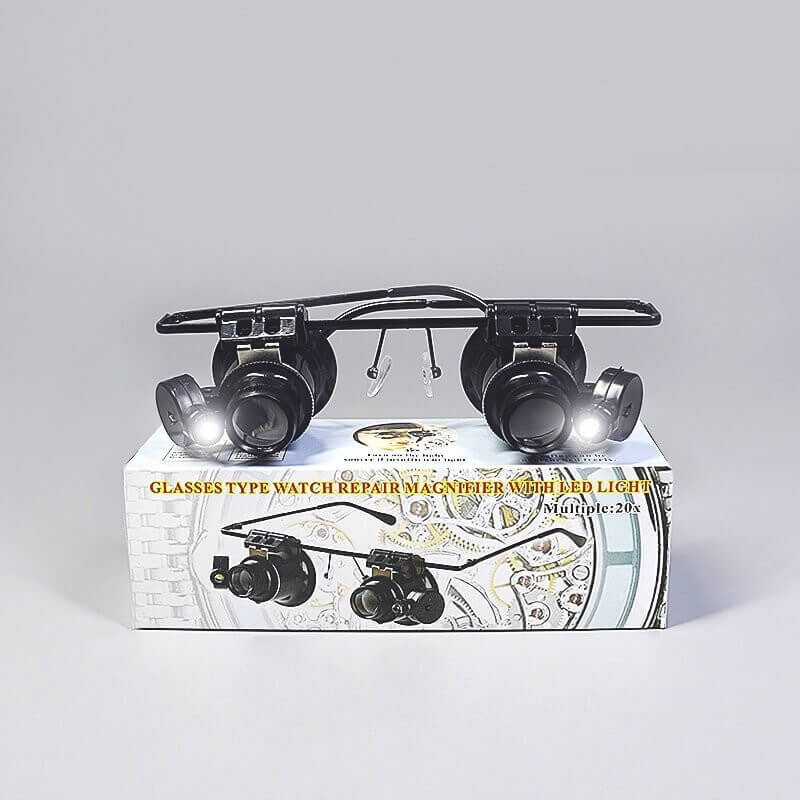 Ledli Saat Tamir Gözlüğü Lup Mercek Çift Göz 20X Max:2cm!!