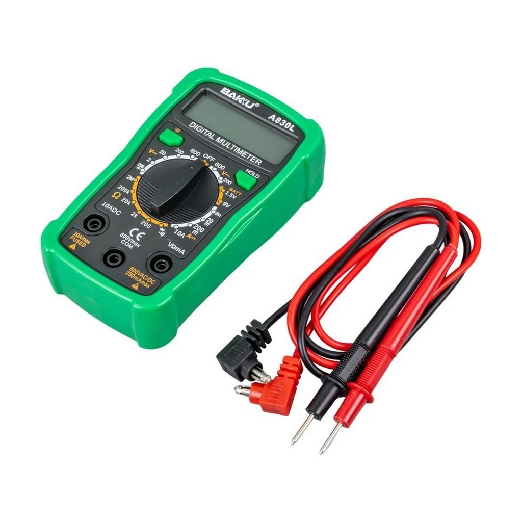 A830L Dijital Multimetre Işıklı LCD Ekran Buzzerli Volt Amper Ohm Ölçer Avometre