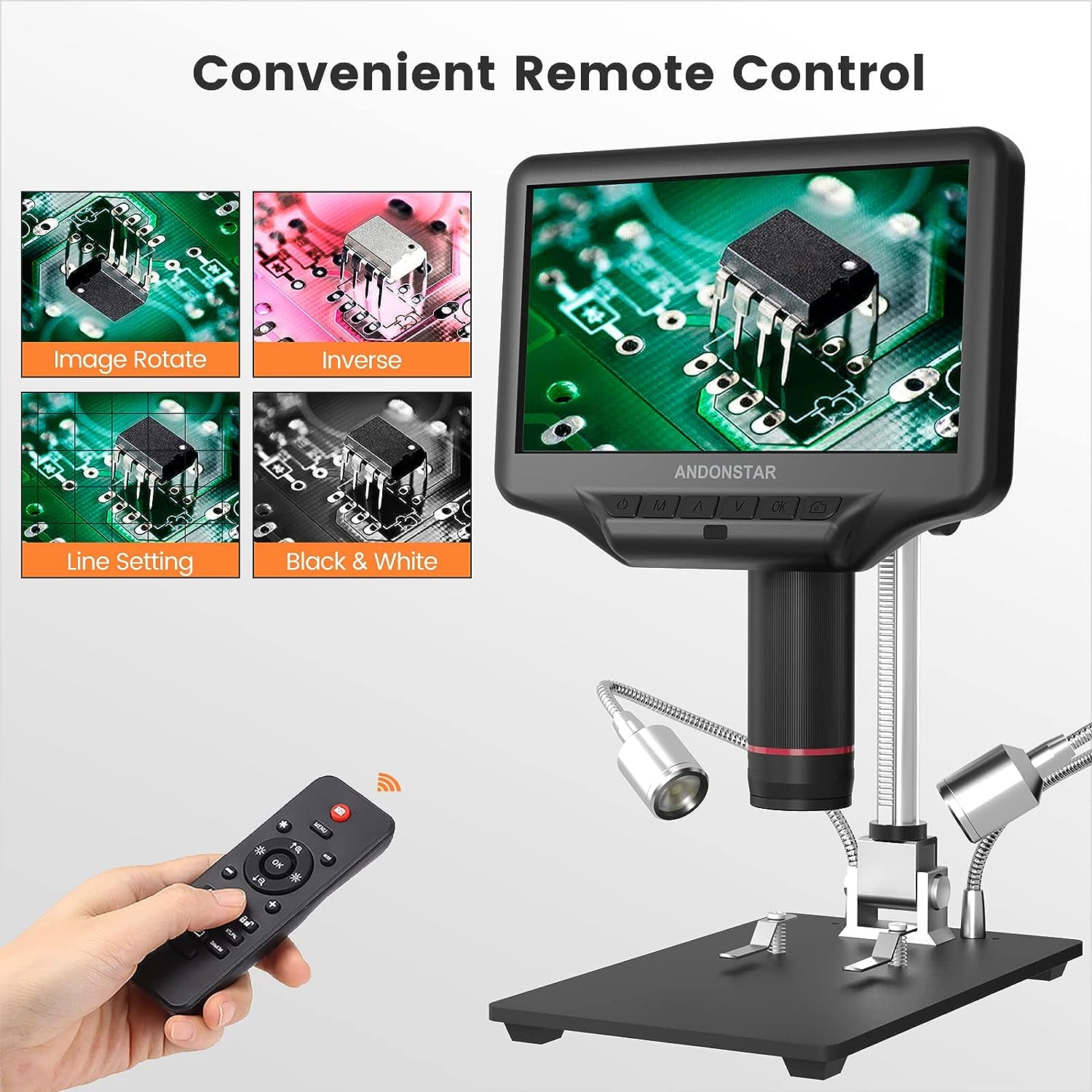 Andonstar AD407 3D 4MP UHD Hdmi Dijital Mikroskop 7 İnç Lcd Ekran