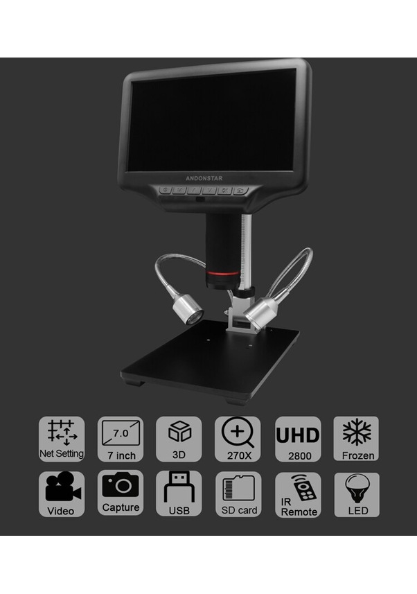 Andonstar AD407 3D 4MP UHD Hdmi Dijital Mikroskop 7 İnç Lcd Ekran