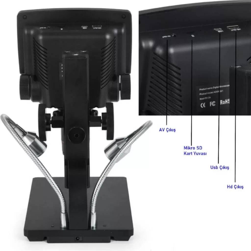 Andonstar Adsm301 1080P Hdmı/Av Dijital Mikroskop 12MP 260X