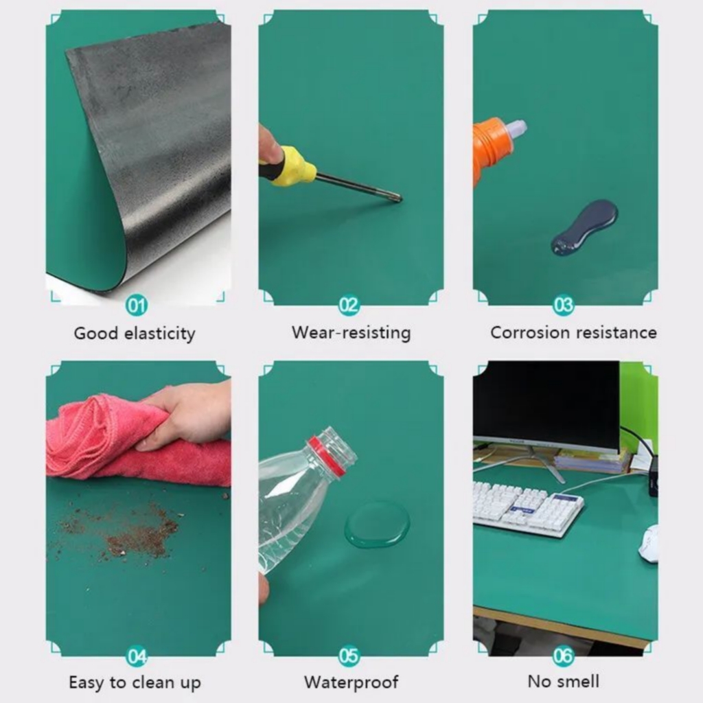 Antistatik ESD Teknik Servis Matı 100x100 cm Yanmaz Lehimleme Çalışma Matı YEŞİL