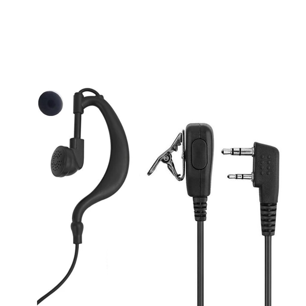 Aselsan A446S Uyumlu Spiral Kablolu Telsiz Kulaklığı | Bas Konuş Mikrofonlu 2.5mmx3.5mm