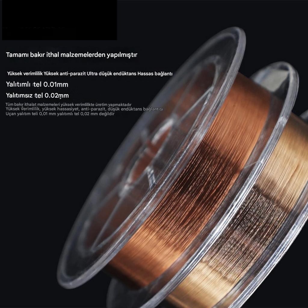 B＆R FT-03 0.01mm 0.02mm 120m İnce Bakır Yol Çekme Teli+Cımbız Set