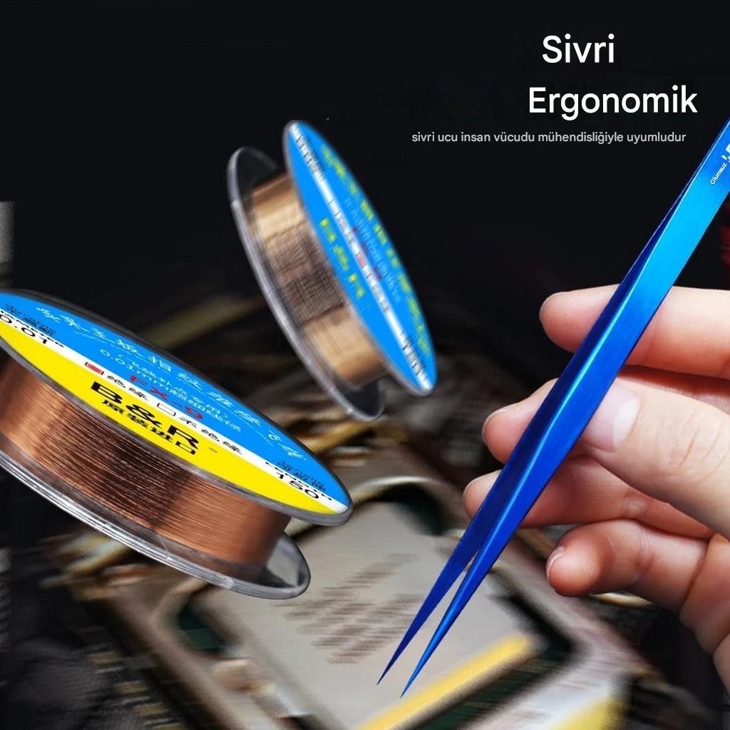 B＆R FT-03 0.01mm 0.02mm 120m İnce Bakır Yol Çekme Teli+Cımbız Set