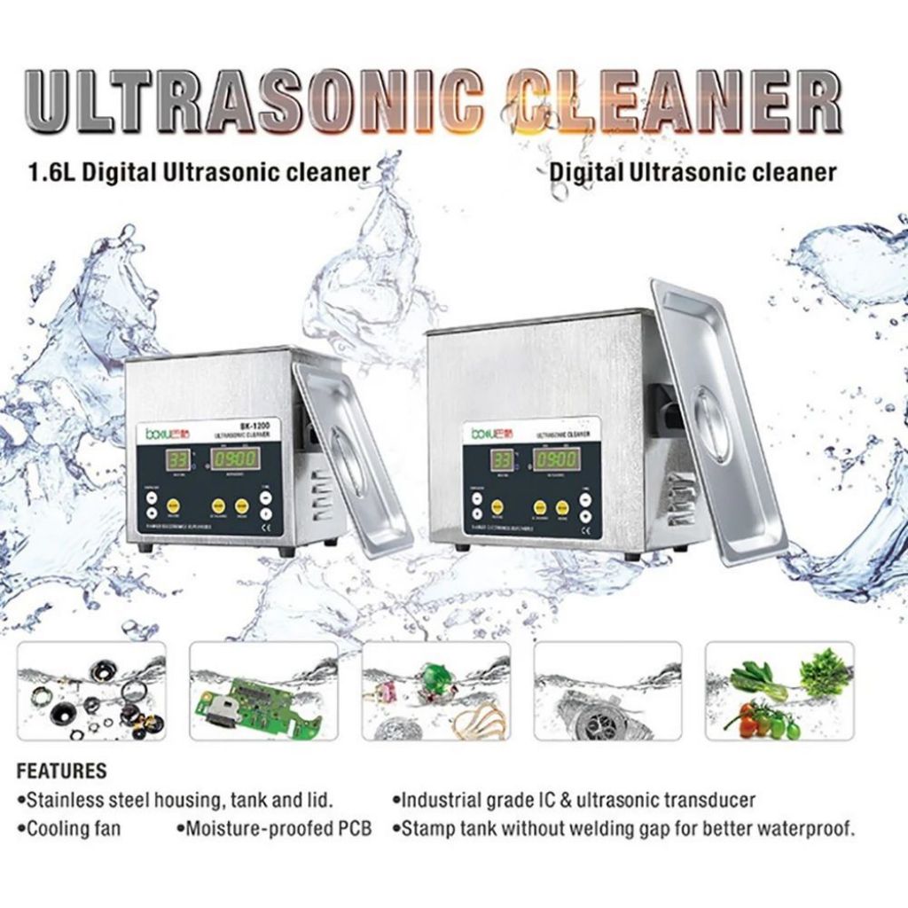 BAKU BK-1200 Ultrasonik Temizleyici | PCB Anakart Gözlük Saat Takı Derin Temizlik Cihazı