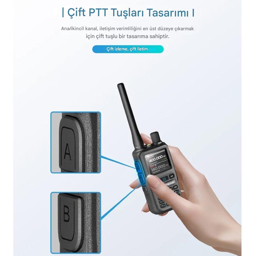 BAOFENG UV-5R Mini Dual Band Telsiz (VHF/UHF) 5W Güç, Bluetooth, Type-C Şarj - SARI