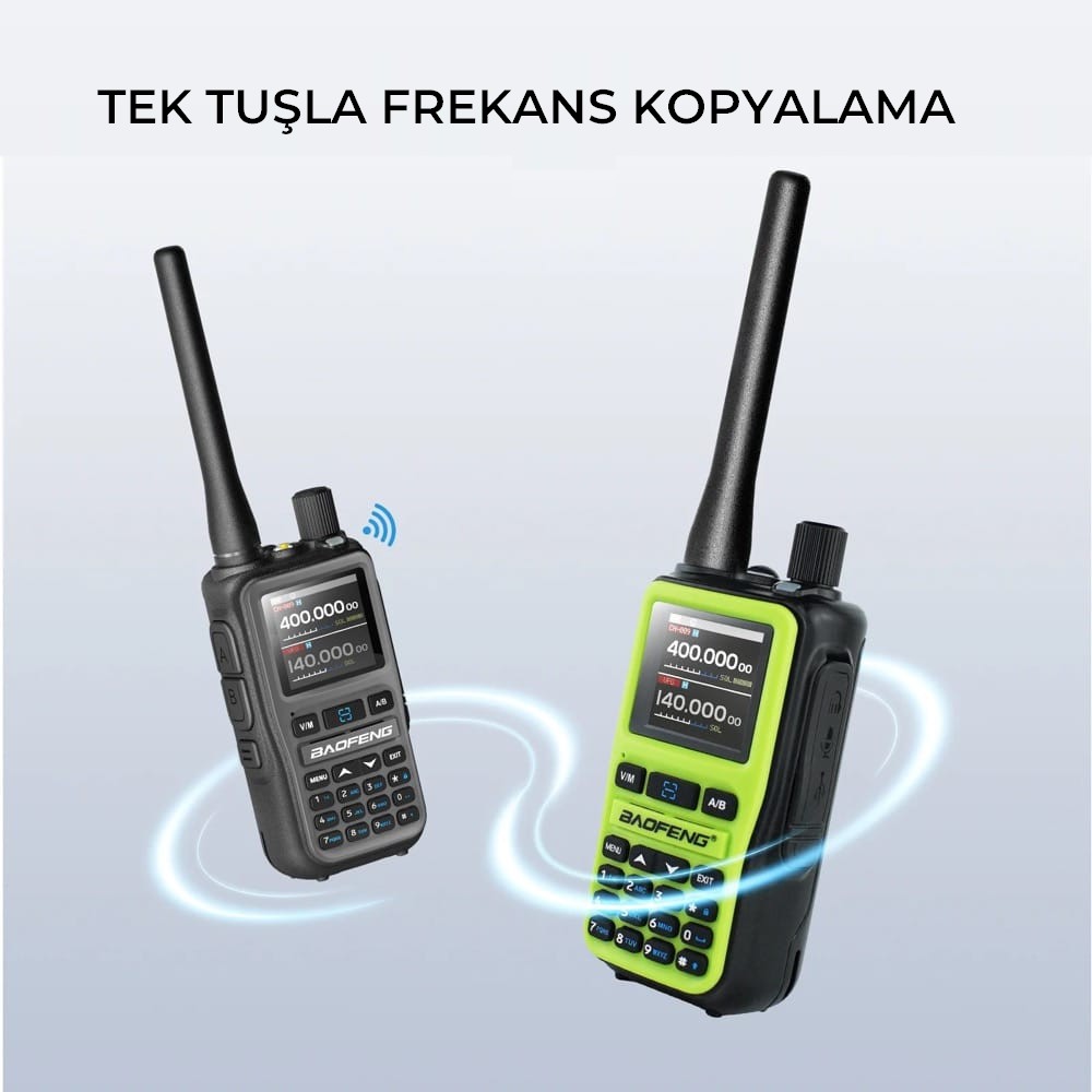 BAOFENG UV-5R Mini Dual Band Telsiz (VHF/UHF) 5W Güç, Bluetooth, Type-C Şarj - SARI