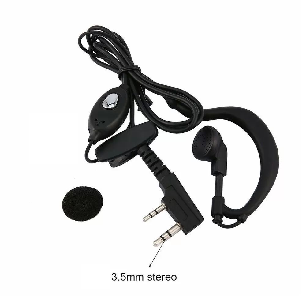 Bas Konuş Mikrofonlu PMR 446 Telsiz Kulaklığı Siyah K Tip 2 Pin 3.5mm x 2.5mm
