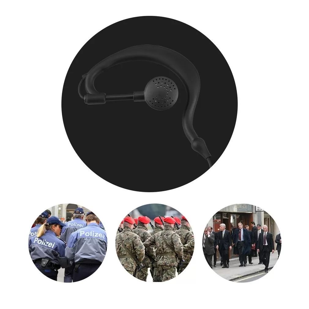 Bas Konuş Mikrofonlu PMR 446 Telsiz Kulaklığı Siyah K Tip 2 Pin 3.5mm x 2.5mm