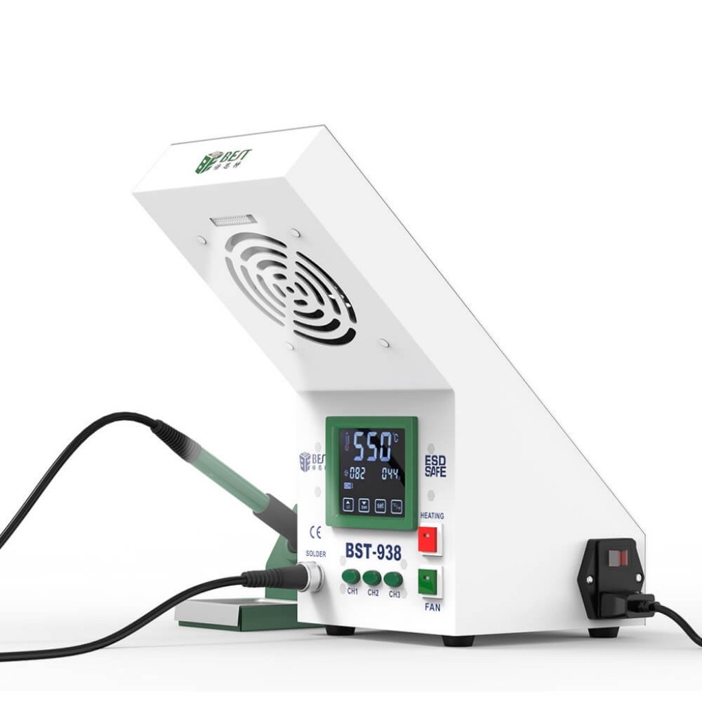 BEST BEB BST-938 Ekranlı Duman Emici Fanlı Lehimleme Havya İstasyonu 
