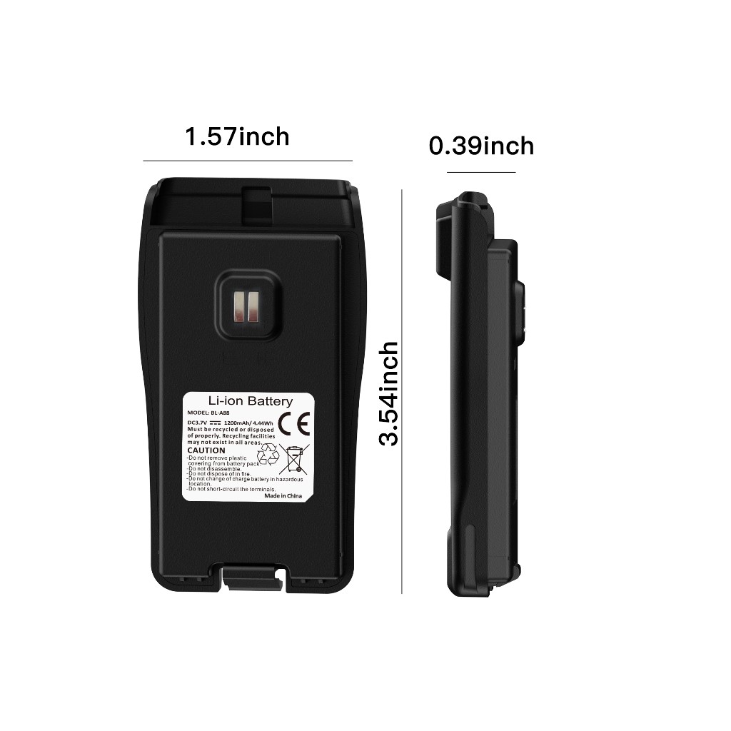 BL-A88 Type-C Şarjlı Telsiz Bataryası 1200mAh 3.7V | Baofeng E88 Uyumlu Yedek Pil
