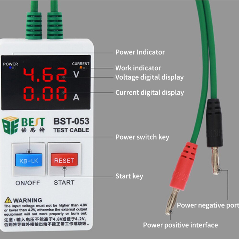 BST-053 iPower Amper Volt Test Kablosu iPhone 6 6P 6S 7 7P 8 8P X