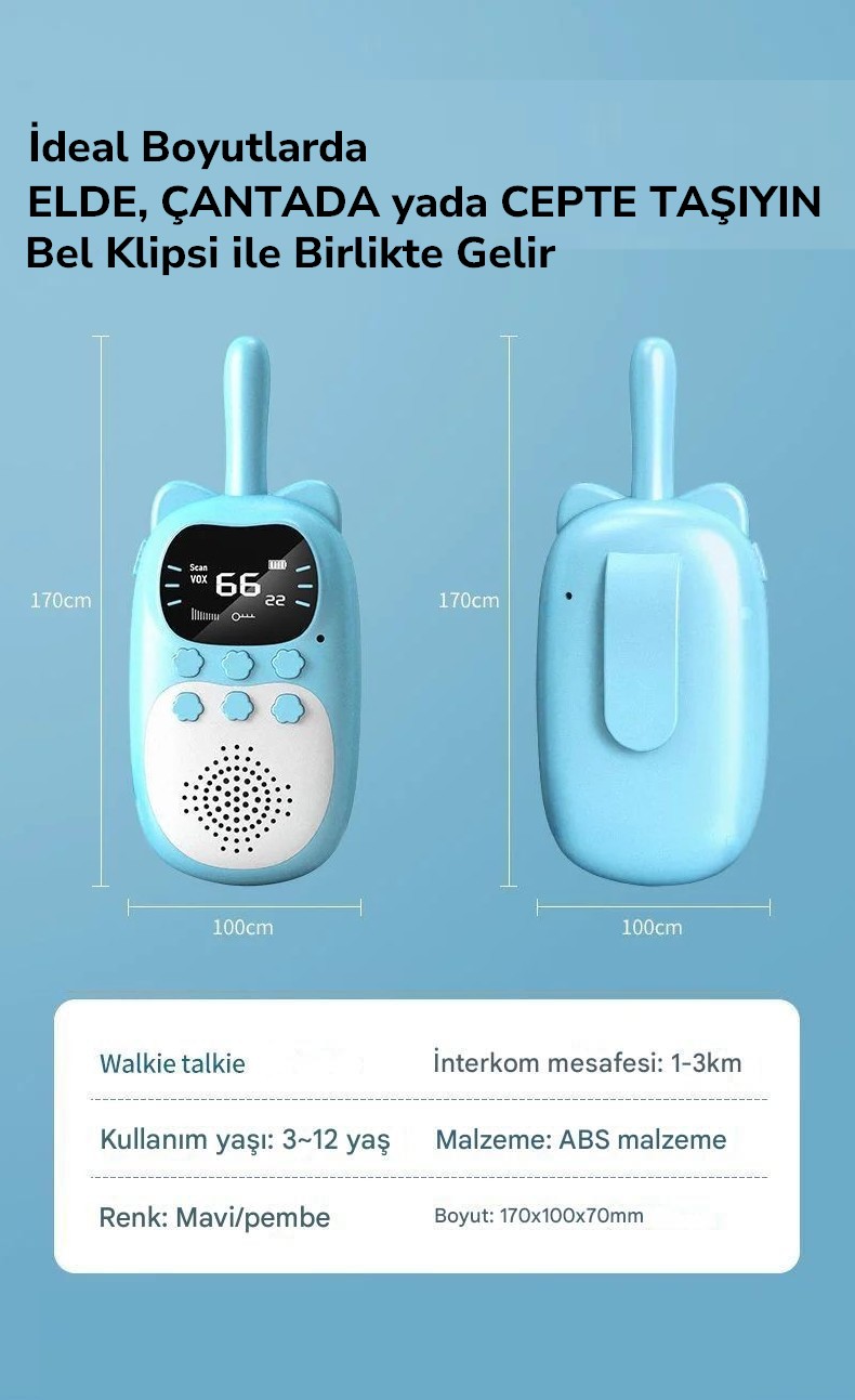 Çok Fonksiyonlu Çocuk Telsizi Walkie Talkie İnterkom İkili Paket