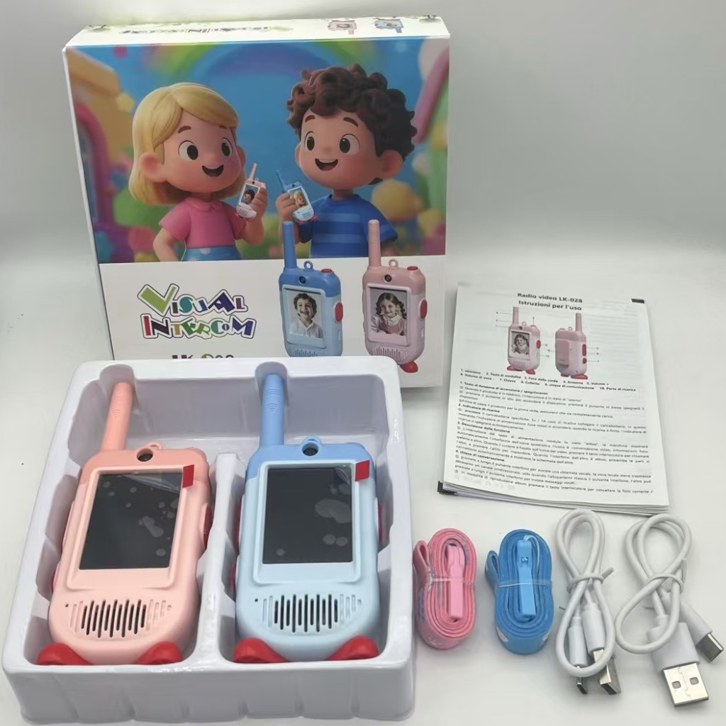 Çok Fonksiyonlu Görüntülü Çocuk Telsizi Walkie Talkie İnterkom İkili Paket