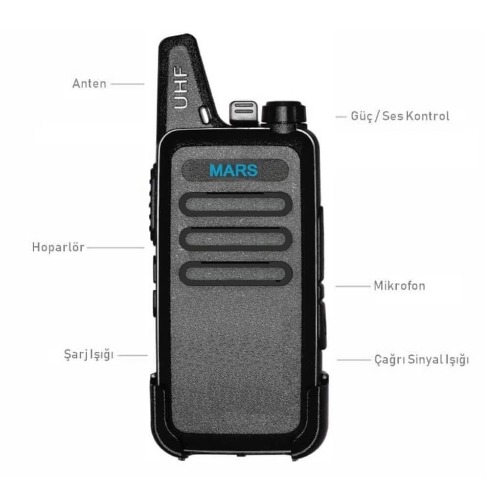 Ekip Kullanımına Özel PMR 446 Yeni Tasarım Type-c Şarjlı El Telsizi - Tekli Paket