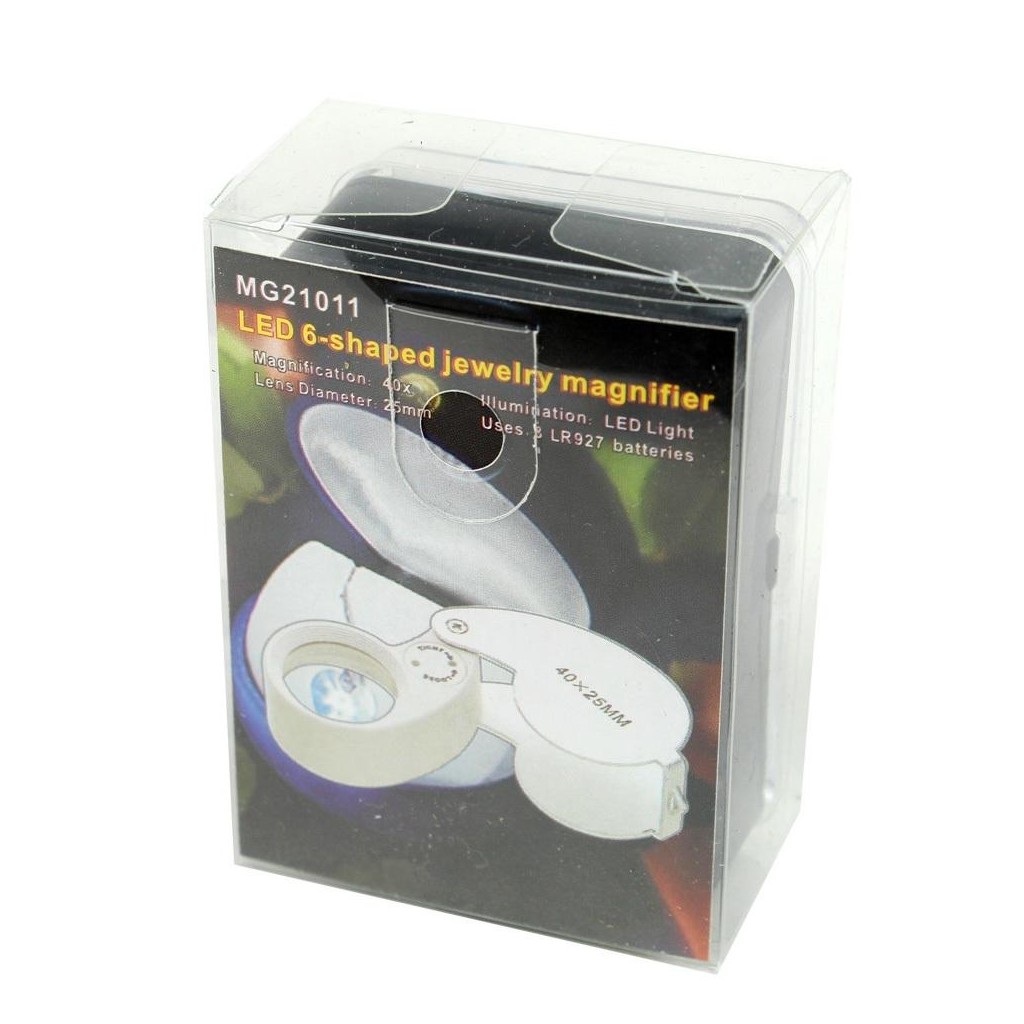 El Tipi Ledli Mercek Büyüteç MG21011 40x25mm