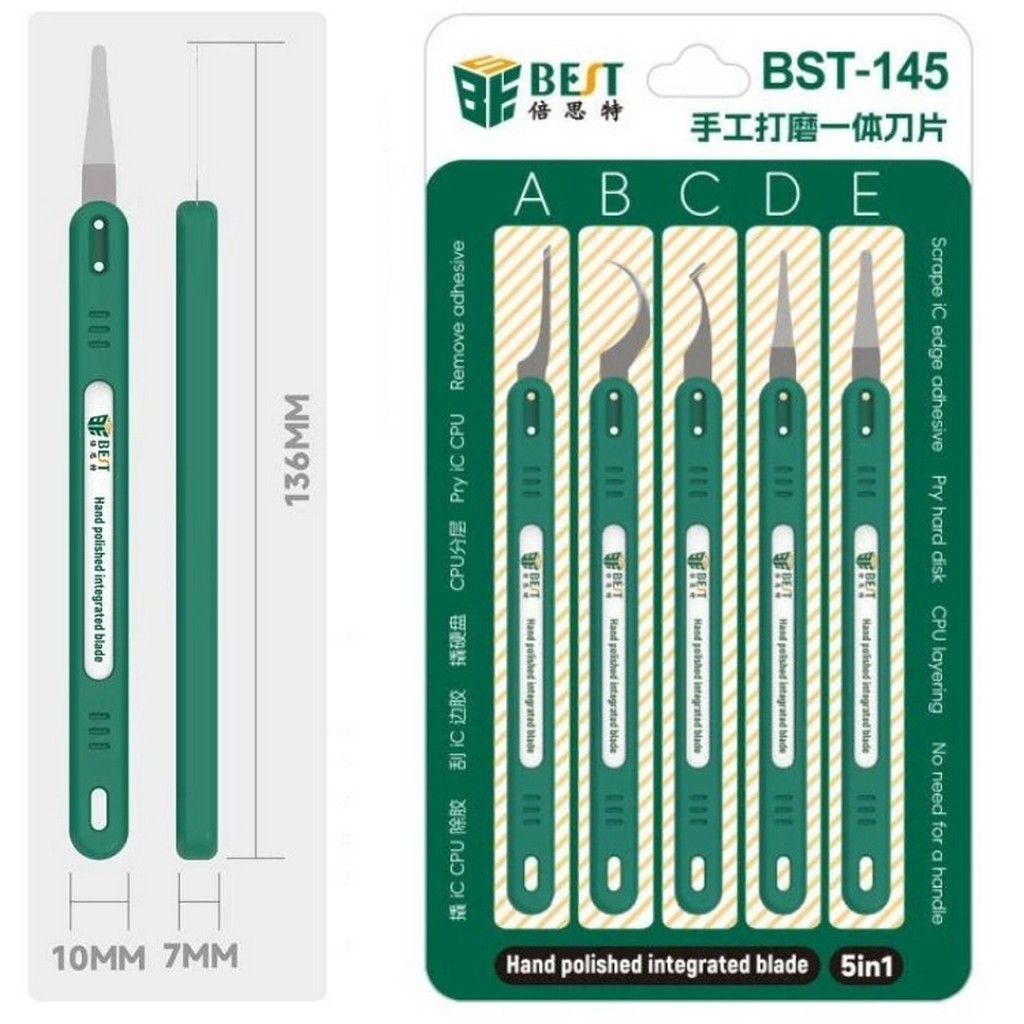 Entegre Kazıma Seti BEST BST-145 5 Parça IC Scrape Blade Anakart PCB Tamir Seti