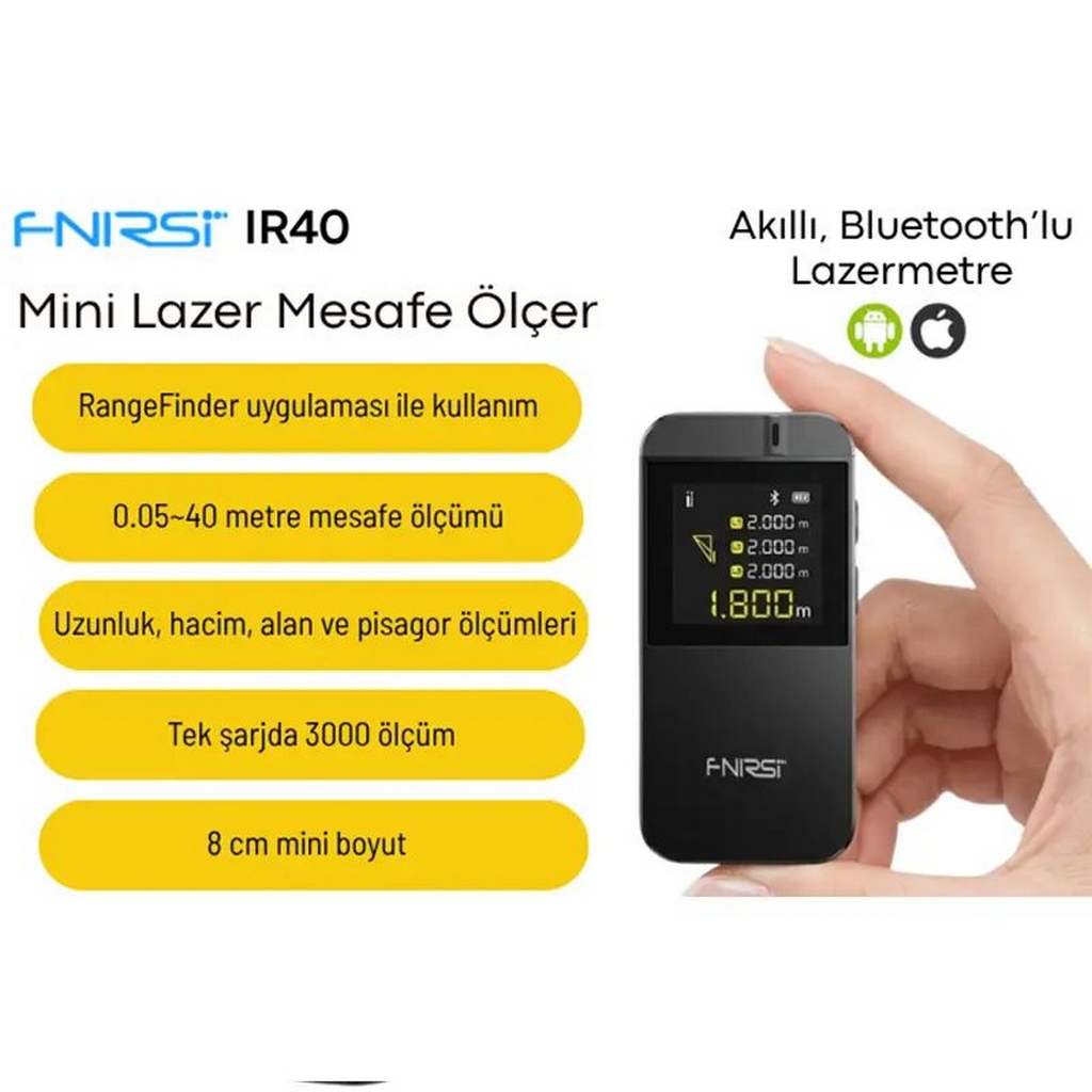 FNIRSI IR40 Mini Akıllı Mesafe Ölçer Lazermetre