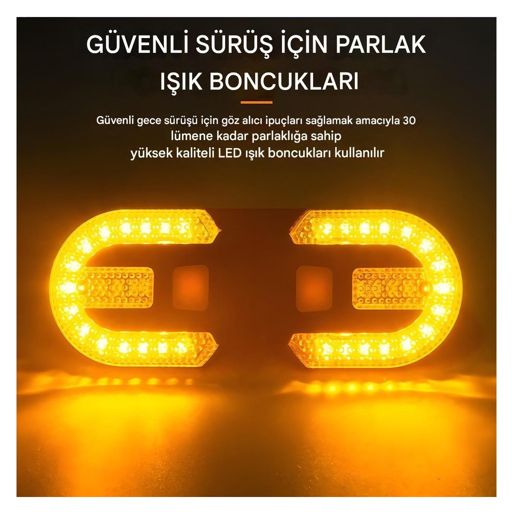 FY-1825 Şarjlı Bisiklet Dönüş Sinyali ve LED Arka Stop Lambası | Kablosuz Kumandalı, Profesyonel Set