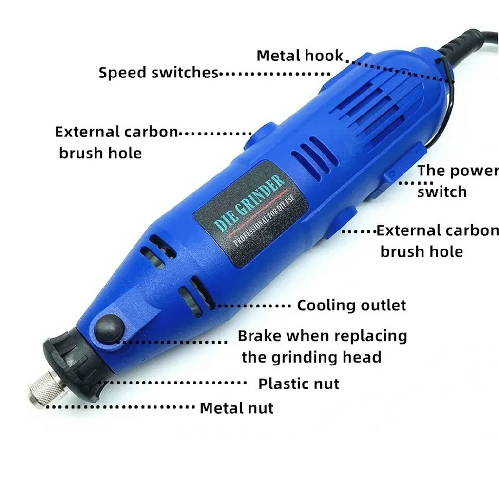 Gravür Oyma Makinesi Dremel Taşlama Zımpara Kesme Seti 211 Parça+Hortumlu