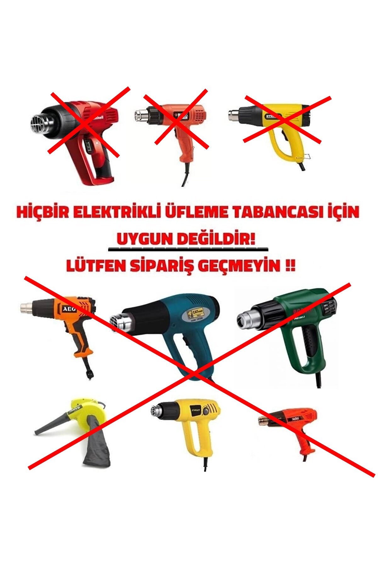 Hava Üfleme Nozul Başlık 3-5-8-10mm X 22mm | SADECE 878D 898D HAVYA SETLERİ İLE UYUMLU.