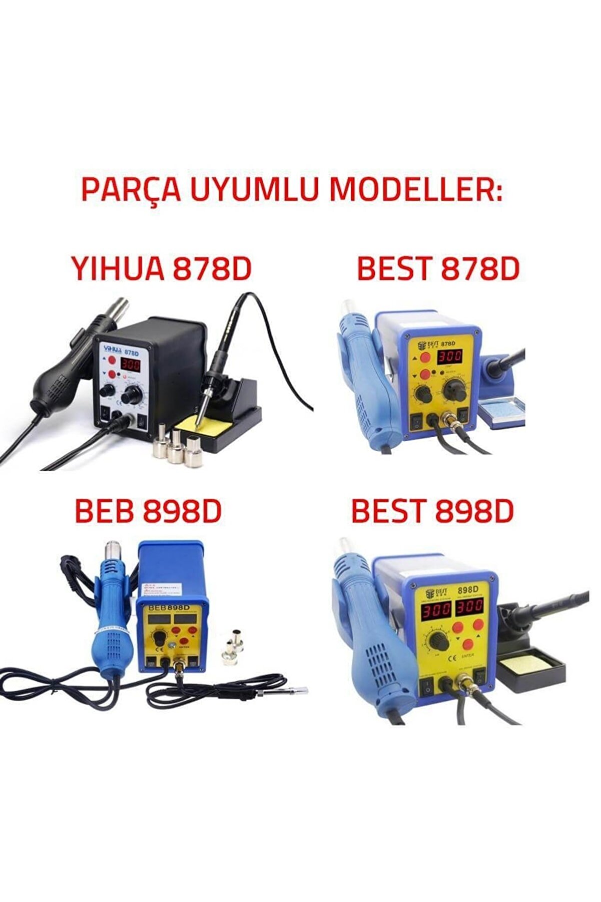 Hava Üfleme Nozul Başlık 3-5-8-10mm X 22mm | SADECE 878D 898D HAVYA SETLERİ İLE UYUMLU.