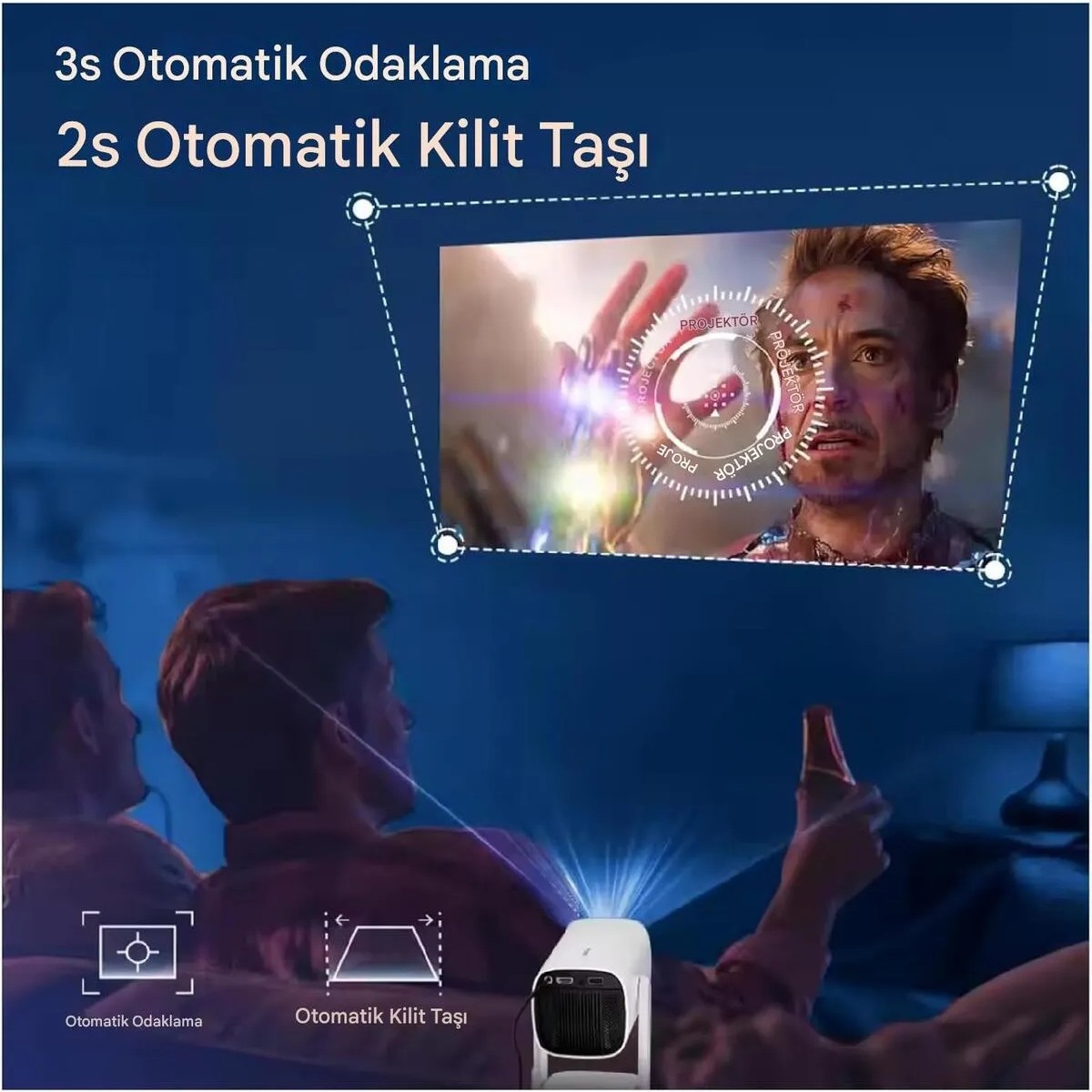 iDragon K2 Pro 4K Ultra HD Kablosuz Şarjlı Projeksiyon Cihazı