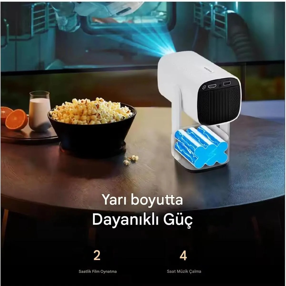 iDragon K2 Pro 4K Ultra HD Kablosuz Şarjlı Projeksiyon Cihazı