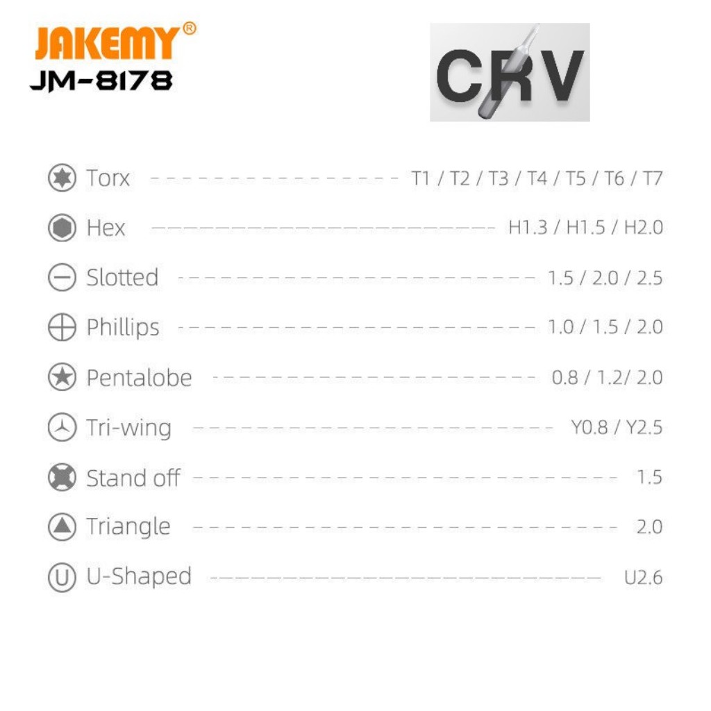 Jakemy Jm-8178 26in1 Manyetik Hassas Tornavida Seti